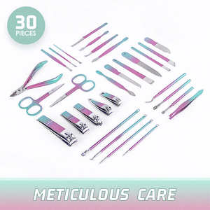 Juego de manicura y pedicura Cortaúñas de acero inoxidable y herramientas de cuero/Pu Kit de aseo en caja de embalaje - Product Image 4