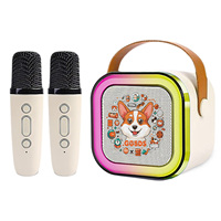 Sistem Mesin Karaoke Cetak Warna Logo Kustom Kelas Atas Dengan Mikrofon Nirkabel dan Lampu Dinamis Speaker BT Portabel Anak-Anak