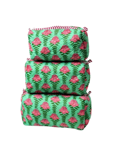 Eco Friendly Durable Water Resistant Cotton Quilted for <b>Bag</b> with <b>Zipper</b> Closure | Fashion Washable Cosmetic <b>Storage</b> Pouch - Product Image 3