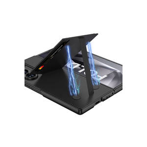 Étui de luxe pour cartes de visite Netzy pour Samsung Galaxy Z Fold 6, en cuir et fibre de carbone, housse verticale - Product Image 5