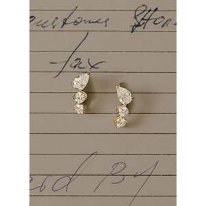 Pendientes J-Hoop con diamantes mixtos Jules en oro amarillo - Product Image 5