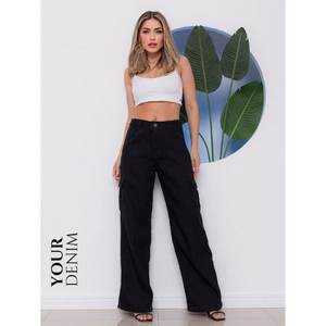 กางเกงยีนส์เดนิมสีน้ำเงินสไตล์คนเมืองสุดหรู Y2K เอวสูง ยืดได้ มีกระเป๋าหลายช่อง เป็นมิตรกับสิ่งแวดล้อม สำหรับผู้หญิง ไซส์เกาหลี 26-40 - Product Image 2