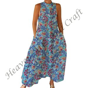 Mono Informal de Verano 100% Algodón, Estampado Floral a Mano, Tejido Suave con Cierre de Cremallera para Primavera/Verano, Adultos BPJS062 - Product Image 6