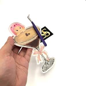 Cocktail Matcha Acrylique Magnétique Cils Carreaux Extension De Cils Pince À Épiler Logo Privé Coeur Forme Papillon Réutilisable - Product Image 2