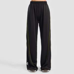 FlowLine High Waist <b>Work</b> Trousers <b>Black</b> with Neon Green Size 5XL Lightweight Straight Pattern with Zipper Decoration Man <b>Pants</b> - Product Image 3