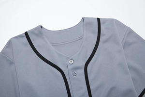 Pro Cut Baseball Jersey Personnalisé Bouton Up Softball Chemise Maille Tissu Évacuation De L'humidité Tackle Sergé Sublimation Lettres USA Fit - Product Image 4