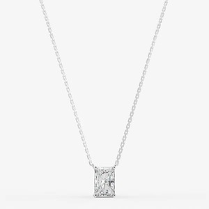Colgante Solitario Radiante Clásico Facetado de 0.78 Quilates EF-VVS2, Corte Excelente en Oro Sólido de 14K, para Ocasiones Especiales y Fiestas - Product Image 1