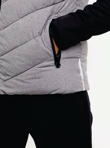 เสื้อแจ็คเก็ตบุสองชั้นผ้าโพลีเอสเตอร์100% แขนแร็กแลนและแขนผูกกับกระดูกสีเทามีกระเป๋าซิปและกระเป๋าด้านใน - Product Image 3