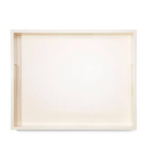 Plateau décoratif en laque vietnamienne blanche Plateau de service à café Plateau rectangle moderne en laque vietnamienne - Product Image 4