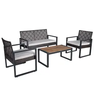 Wholesale 4-Piece Rattan Wicker Garden Furniture supplier in Viet Nam for Outdoor Indoor cheap price set