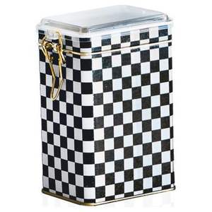 Boîte à outils en métal à motif damier Kontensan ER043G8 75x100x150mm avec fermoir en fil métallique et couvercle transparent - Product Image 3