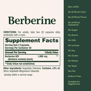 Capsules de berbérine 1000 mg en marque blanche, bien-être cardiovasculaire, cholestérol et glycémie normaux, complément alimentaire <span class=keywords><strong>sans</strong></span> OGM - Product Image 3