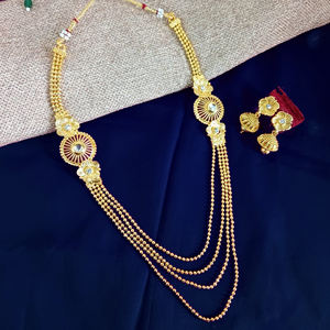 Proveedor de Joyería de Cristal de la India, Collar de Boda con Cuentas en Capas y Pendientes Jhumka Florales, Joyería de Oro India para Mujer - Product Image 2