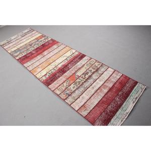 Vintage Rug, 2,6x8,<b>9</b> ft Turkish Rug, Red Blue Ombr Wool Rug - Product Image 2