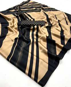 Ropa de diseñador de mujer de alta calidad, estampados contemporáneos modernos tradicionales en seda crepé satinada suave para fiestas de boda - Product Image 2