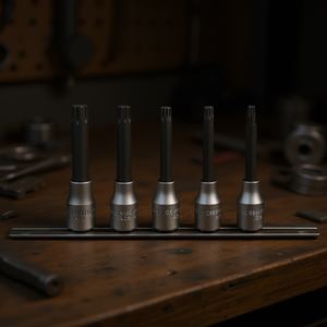 Juego de 5 piezas de puntas de destornillador Facom de 1/2'' para cabezal de llave de vaso estriada (XZN) - Product Image 3