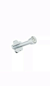 Vente chaude 1.80 MM Vrai Diamant Lunette Ensemble Nez Lèvre Labret Piercing Stud Pin 18K Or Blanc - Product Image 2