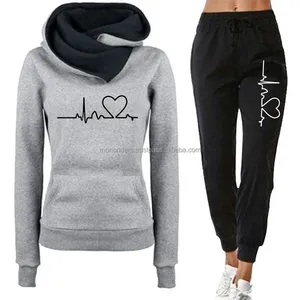 Conjunto Deportivo de Pantalones y Sudadera con Capucha de Felpa 100% Algodón de Alta Calidad con Logotipo Personalizado, Estilo Hip Hop, Traje Deportivo de Dos Piezas para Correr - Product Image 1