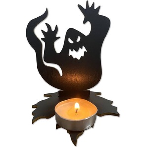 Support de bougie chauffe-plat en métal suspendu avec motif chauve-souris, couleur noire, pour décorations d'Halloween à la maison - Product Image 5