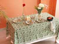 Nappe imprimée bloc vert couverture de Table française Boho printemps décor de Table de mariage floral indien moderne coton Rectangle