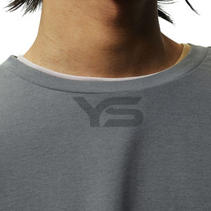 Camiseta de peso pesado sobre camisetas de talla grande Camiseta de hombre 100% algodón en blanco liso cuello redondo Camiseta de gran tamaño para hombres - Product Image 2