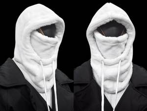 Cagoule d'hiver tricotée pour femme avec cache-oreilles, bonnet, masque et col cache-cou intégré, réglable - Product Image 2