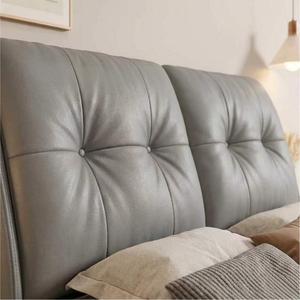 Base <span class=keywords><strong>letto</strong></span> imbottita bianco crema con telaio in legno silenzioso, <span class=keywords><strong>letto</strong></span> matrimoniale moderno minimalista in pelle per telaio <span class=keywords><strong>letto</strong></span> Queen Size - Product Image 4