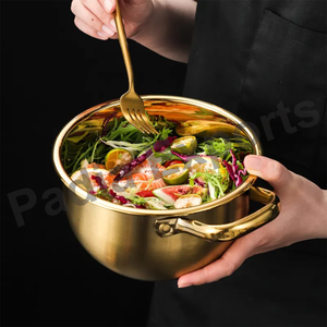 Cuenco japonés de acero inoxidable ultraduradero, cuenco de medición esencial de cocina versátil elegante con cuenco colador dorado SS - Product Image 3