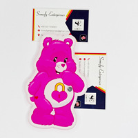 Boîte à cils en acrylique personnalisée en forme de cœur d'ours, réutilisable, support pour cils, outil de beauté pour extensions de cils, écologique, haute qualité