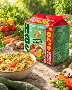 Fideos Instantáneos Fritos Has, Sabor Vegetal, Paquete Familiar 4x70g, Harina de Trigo, Cocción Rápida en 3 Minutos, Caja - Product Image 2
