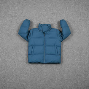 แจ็คเก็ตพัฟเฟอร์ทรงหลวมแบบมีซิปสำหรับผู้หญิง รุ่นใหม่ปี 2026 ผ้าระบายอากาศ สีน้ำเงินล้วน บุด้วยใยฝ้าย - Product Image 5