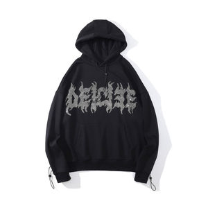 2025 sudaderas con capucha al por mayor 100% algodón peso pesado francés Terry logotipo personalizado Rhinestone DTG estampado recortado pulóver Sudadera con capucha para hombres - Product Image 1