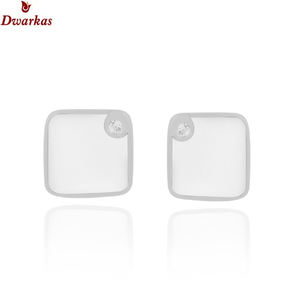 Simplicidad joyería fina plata esterlina 925 Topacio blanco esmalte Stud pendientes Simple diseño clásico boda fiesta directo - Product Image 2