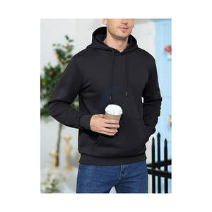 Mens Active Hoodies Embroidered Fleece Lined 100% Cotton Casual Athletic Workout Pullover Kangaroo Pocket Warm Soft Winter Gym - Product Image 2