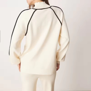 Nouveaux survêtements personnalisés ensemble deux pièces de haute qualité survêtement survêtements solides pour femmes - Product Image 3