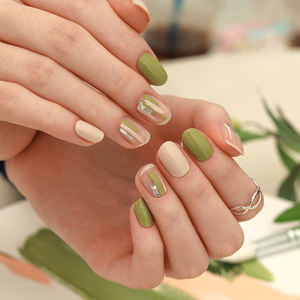ShineB Best Selling Nude Beige 2D <b>Gel</b> Nail Strips #45776 High Quality Easy Salon Nail Sticker Fashion Item Decoration Made Korea - Product Image 3