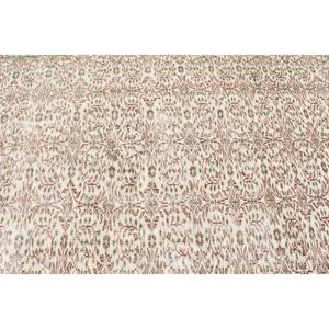 พรมขนาด 5.6x9.2 ฟุต, พรมตุรกีโบราณ, พรมขนสัตว์โมร็อกโกสีเขียวน้ำตาล - Product Image 5