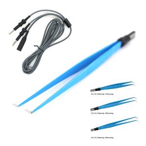 Juego de Instrumentos de Pinzas Bipolares Angulares Rectas de Estilo Europeo, Punta Angulada de 0.5-2.0 mm, Tamaños de 18 cm de Longitud para Microcirugía - Product Image 1