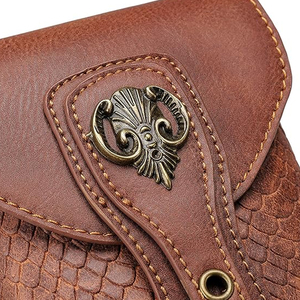 Sac à bandoulière médiéval en cuir durable pour costumes de renaissance de reconstitution historique et accessoires de vêtements vikings traditionnels - Product Image 4