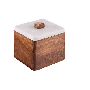 Joyero de mármol con tapa de madera y caja de regalo Embalaje de joyería para joyería base de madera y venta - Product Image 5