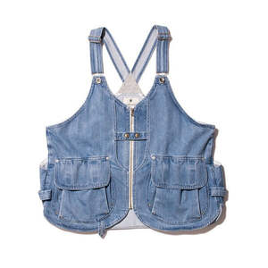 Logo personnalisé de qualité supérieure pour hommes, gilet de tir en denim noir pour motards motards, gilet à col en V - Product Image 2