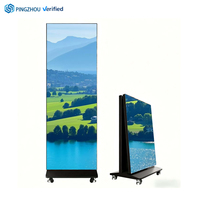 Afficheur publicitaire vertical durable, portable et pliable pour les magasins de détail, écran d'affichage pliable pour affiches, afficheur LED P2.5 pour intérieur