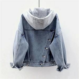 Veste en jean personnalisée respirante de qualité supérieure Premium 100% veste en jean à capuche en coton nouveau design élégant veste pour femme - Product Image 3