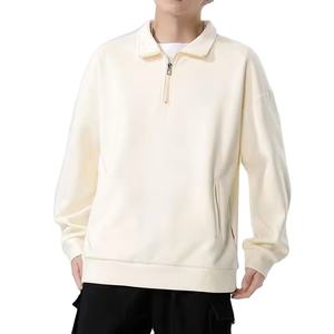 เสื้อฮู้ดดี้ปักโลโก้แบบยูนิเซ็กซ์ สวมใส่สบายทรงโอเวอร์ไซส์ ผ้าฝ้าย 100% ซิปครึ่งตัว เสื้อกันหนาวสำหรับเล่นกีฬาและวิ่งออกกำลังกาย - Product Image 3