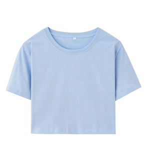 Camisetas cortas de alta calidad para mujer, camisetas de algodón a la moda de verano, camisetas casuales ajustadas al por mayor, camisetas cortas para mujer - Product Image 1