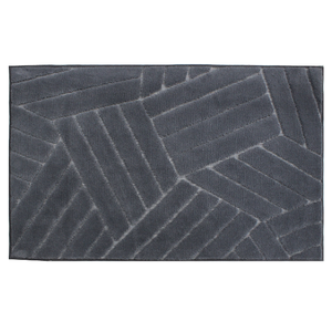 Naila Dark Grey 70x120cm Woven Yarn Dyed Jacquard Abstract Bath Rug - Shower Rug <b>Mats</b> Custom Production Made In Turkey - Product Image 3
