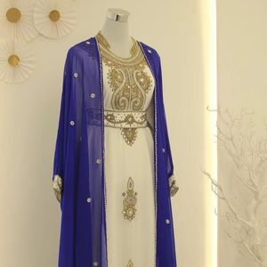 ชุดเดรสชายหาดยาวถึงพื้นสำหรับผู้หญิงสไตล์โมร็อกโกอิสลามชุดเดรสแขนยาวระบายอากาศได้ดีทันสมัย - Product Image 1