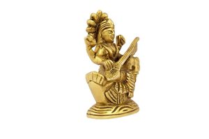 Trang trí nhà của bạn với một <span class=keywords><strong>Saraswati</strong></span> bằng đồng ngồi trên bức tượng thần tượng Hans bức tượng <span class=keywords><strong>murti</strong></span> trang trí. - Product Image 3