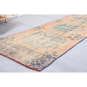 Alfombra de área de látex de lana de 2,7x12 pies Vintage bohemio estilo clásico Beige azul patrón de retazos 9x12 rectángulo para entrada - Product Image 3