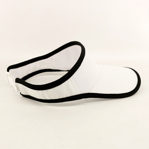 Visière unisexe de qualité sportive en polyester blanc avec large bord, ajustement réglable, style plat, pour une utilisation en extérieur au printemps et en été - Product Image 5
